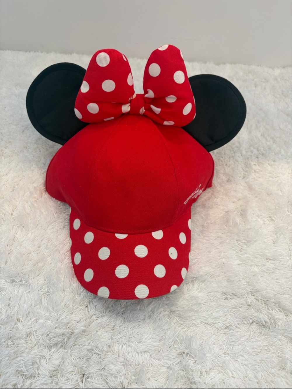 Kids Disney Red Polka Dot Minnie Hat with Bow and Ears